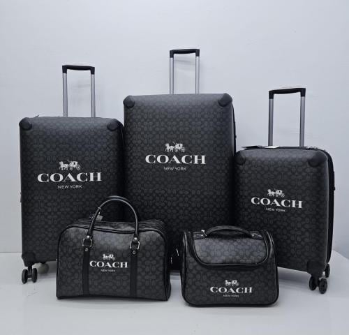 طقم شنط سفر فيبر ملبس جلد عدد 3عربية+ 2يد