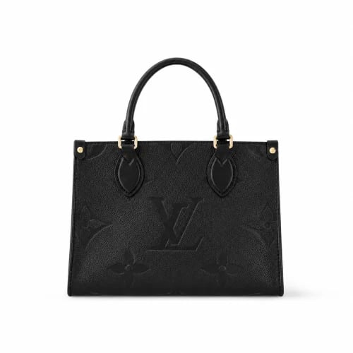 حقيبة يد نسائية سوداء بنقشة Monogram بارزة