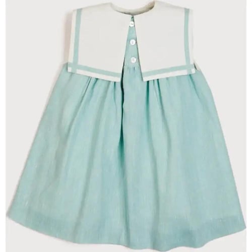 فستان صيفي فاخر من القطن والكتان للأطفال بدون أكما...