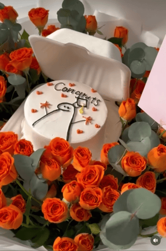 باقة الأورنج والكيك