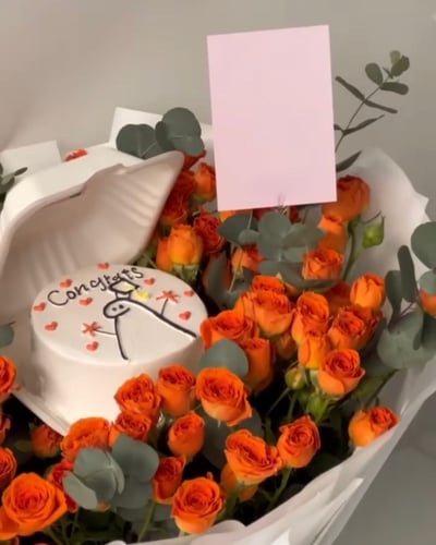 باقة الأورنج والكيك