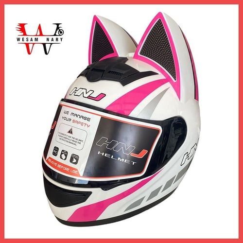 خوذة HNJ اللون (بينك + أبيض)