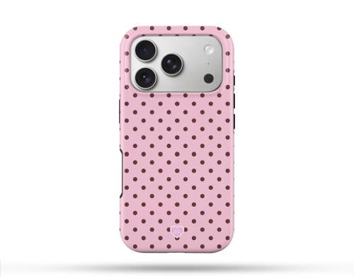 Polka Dots (Pink Base Brown Dots)