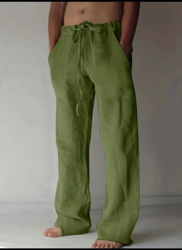 بنطلون لينن بقصة واسعة | linen pants