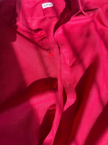 قميص لينن اللون فوشي