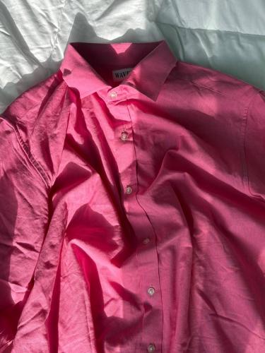 قميص لنن اللون كاندي بينك