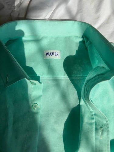 قميص لينن اللون اوشن بلو |ocean blue