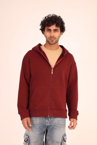 Burgundy - Zip-Up Hoodie