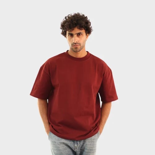 تيشيرت اوفر سايز برجاندي Basic