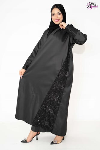 عباية قصه كلوش قماش تفته تدخيله دنتل AJ-135