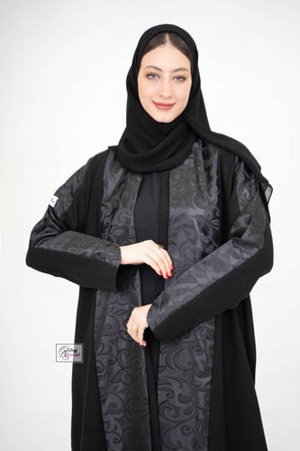 عبايه نص كلوش جاكار مع قماش ملكي AJ-101