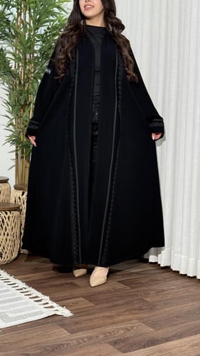 عبايه نص كلوش كريب سيراميك كلفه AJ83