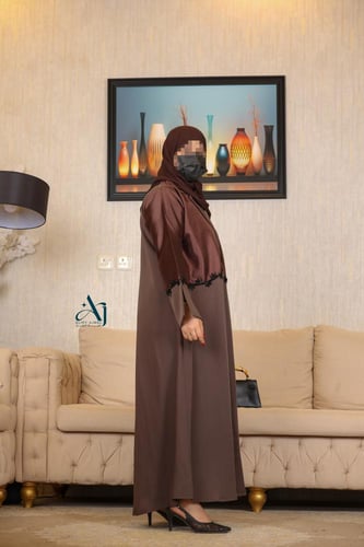 نص كلوش ملون القماش تفتفه روسي مع كريب لمياء AJ 67