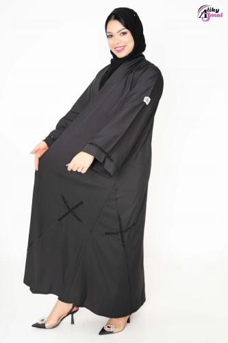 عباية نص كلوش قماش باربي قيطان مع شك AJ-129