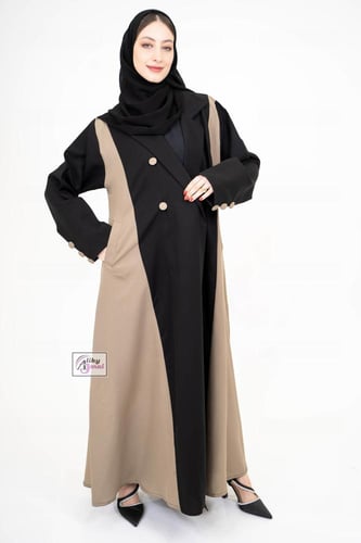عباية بليزر لف بياقه قماش كتان AJ-105