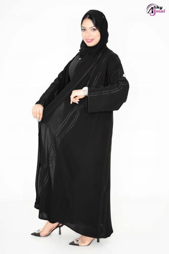 عباية نص كلوش قماش نواعم تدخيله كريستال AJ-127