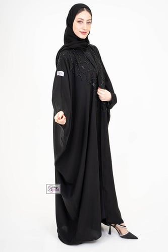 عبايه بشت شك كامل قماش انترنت AJ-102