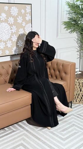 عبايه نص كلوش كريب سيراميك كلفه AJ83