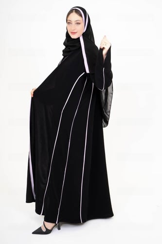 عبايه لف تحديد ملون قماش سراميك AJ-104