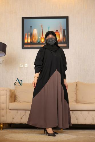 نص كلوش اسواد مع ملون القماش كريب لميا AJ 72