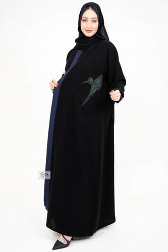 عبايه نص كلوش لف شغل طباعة ورد من الامام قماش سرام...