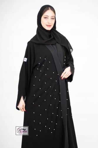 عباية نص كلوش شك منثور قماش سراميك AJ-114