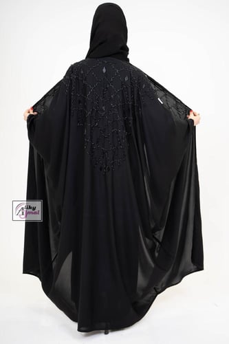 عبايه بشت شك كامل قماش انترنت AJ-102