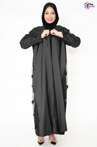 عباية قصه كلوش قماش تفته تدخيله دنتل AJ-135