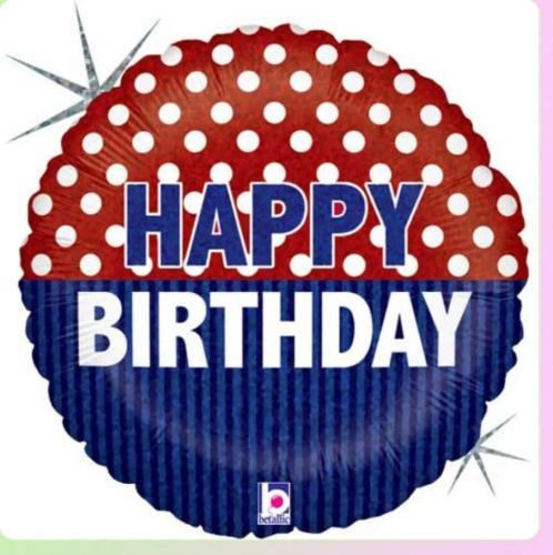 بالون عيد ميلاد أزرق وأحمر