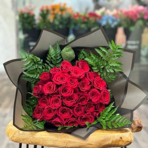 باقة حب احمر جوري