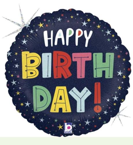 بالون عيد ميلاد كحلي مع مكس ألوان