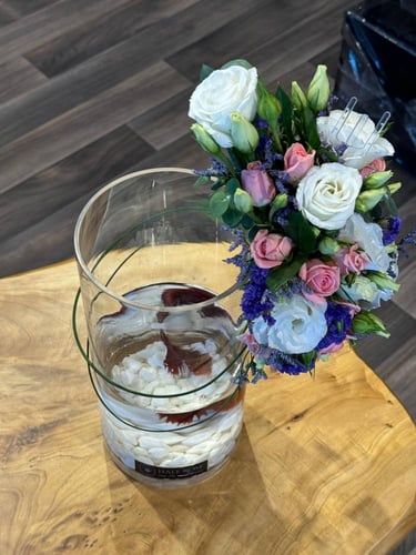 فازة سمك الفايتر مع ورد ميكس