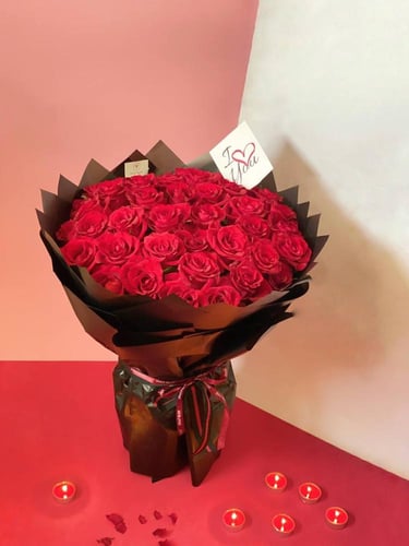 باقة أحمر 038 عدد 40 وردة
