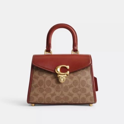 Coach Sammy Top Handle Bag 21 In Signature Canvas