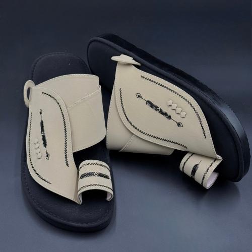Men's Eastern slippers, cream