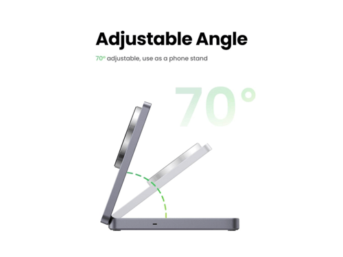 يوجرين قاعدة شحن لاسلكي للجوال والايربودز قابله لل...