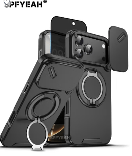 حافظة iPhone 17 Pro 2 في 1 مع واقي شاشة للخصوصية،...