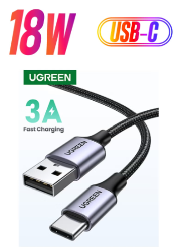 كابل بيانات ممتاز من USB-C إلى USB-A مغلف بالنايلو...
