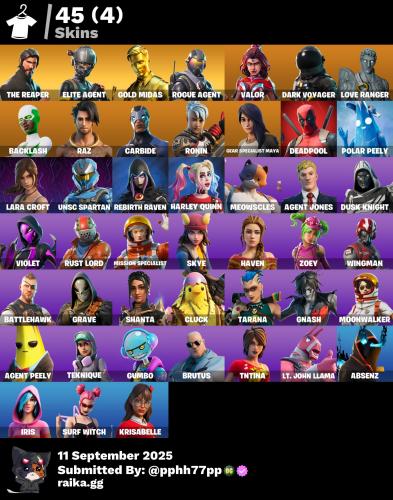 حساب 45سكن + بروفيسور + سيزون 3 كامل + لارا كروفت