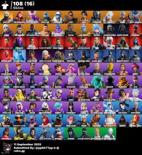 حساب 108سكن + سكن كريتوس + مليان رقصات شوب