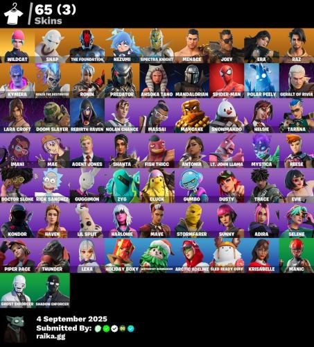 حساب وايلد كات + 60سكن + لارا كروفت