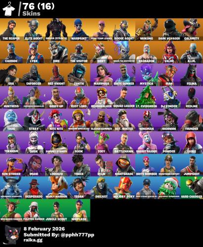 حساب 76سكن + سيزون 3كامل + طور الزومبي + سيزون 4كا...