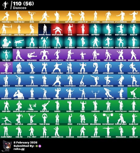 حساب 84سكن + سيزون 3كامل + حزم تويتش +110رقصه 56رق...