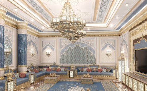 تصميم جلسة عربية كلاسيك جبص مع التشكيل مساحة اقل م...