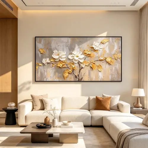 لوحة عرضية ورد تصميم عصري