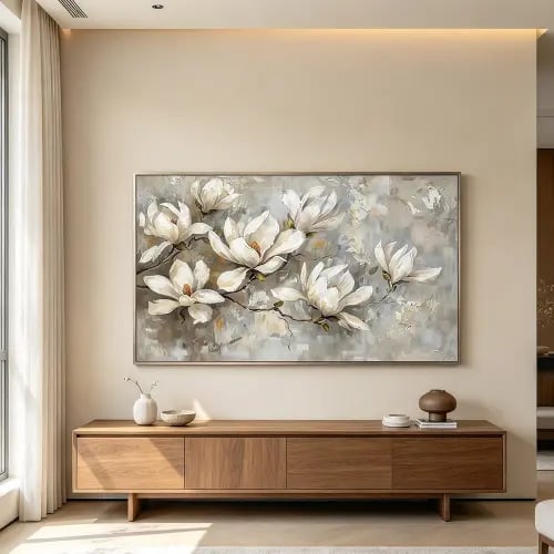 لوحة عرضية ورد تصميم عصري