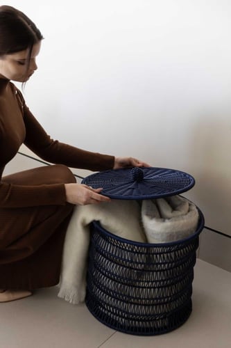 سلة ملابس - كحلي