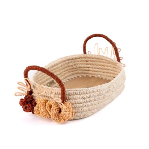 سلة المرجان الاحمر بيضاوي