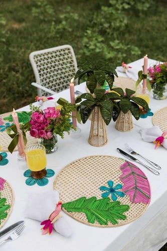 حلقة منديل ببغاء - زهري