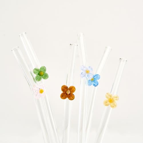 شفاطات الورود الزجاجية - مجموعة من 6 قطع